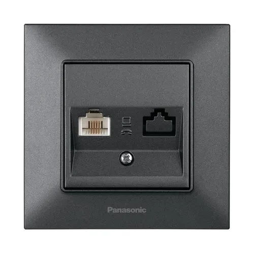 Розетка PANASONIC Arkedia Slim дымчатая компьютерная WNTC0404-2DG Розетка PANASONIC Arkedia Slim дымчатая компьютерная WNTC0404-2DG