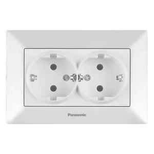 Розетка 2-я с/с белая Arkedia Slim Panasonic WNTC0205-2WH-UA, арт. 18317 (шт.)