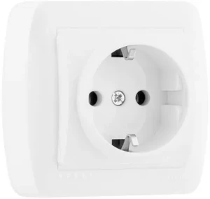 Розетка LEZARD Demet 1-я белая с заземлением 711-0200-122