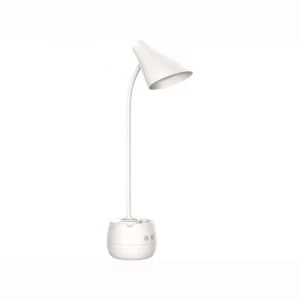 Лампа настольная LED Luxel TL-10W 7W 490Lm 4000K D белая ночн.USB каб.+орган.+сенс.кн.