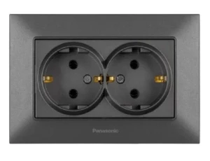 Розетка PANASONIC Arkedia Slim дымчатая 2-я б/3 WNTC0204-2DG