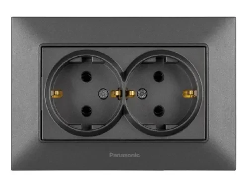 Розетка PANASONIC Arkedia Slim дымчатая 2-я б/3 WNTC0204-2DG Розетка PANASONIC Arkedia Slim дымчатая 2-я б/3 WNTC0204-2DG