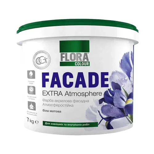 Краска фасадная FLORA акриловая 7.0кг Краска фасадная FLORA акриловая 7.0кг
