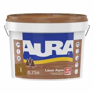 Деревозащитное средство AURA Lasur Aqua акриловое 0,07л орех