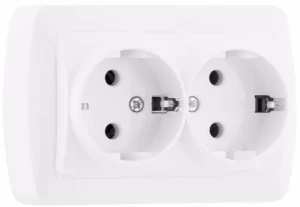 Розетка LEZARD Demet 2-я белая с заземлением 711-0200-127