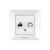 Розетка PANASONIC Arkedia Slim компьютерная RJ45 CAT5e белая WNTC0404-2WH-UA