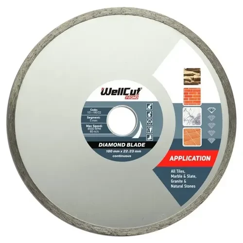 Круг алмазный Wellcut Promo плитка 180мм*5*22,2мм 101-180/22 Круг алмазный Wellcut Promo плитка 180мм*5*22,2мм 101-180/22