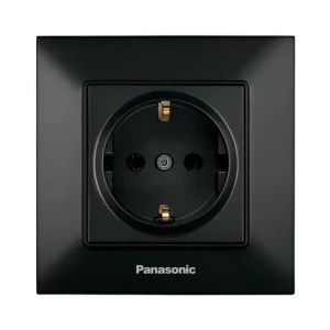 Розетка PANASONIC Arkedia Slim черная 1-я с заземлением WNTC0202-2BL