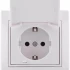 Розетка LEZARD Mira 1-я белая с заземлением, с крышкой 701-0202-123B