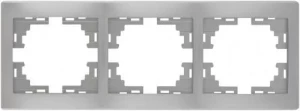 Рамка LEZARD Mira 3-я горизонтальная металл серая 701-1000-148