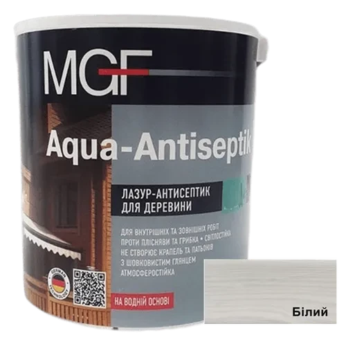 Лазурь MGF Aqua-Antiseptik белый 0.75л Лазурь MGF Aqua-Antiseptik белый 0.75л