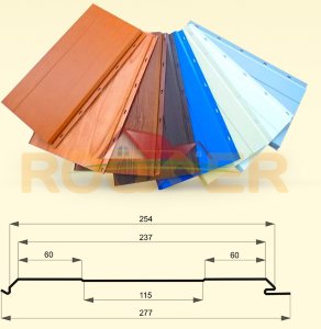 Металлический сайдинг "Доска" (металлик, матовое и глянцевое покрытие, Printech)