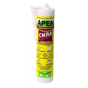 Клей монтажный APEN 'Сила декора' для пенополистирола белый 280мл