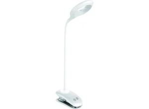 Лампа настольная LED Luxel 6W 200Lm 4000K D белый+ ночн.+USB каб.+крепление клипса TLC-04W