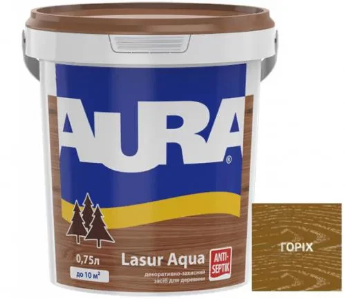 Деревозащитное средство AURA Lasur Aqua акриловое 0,75л орех Деревозащитное средство AURA Lasur Aqua акриловое 0,75л орех
