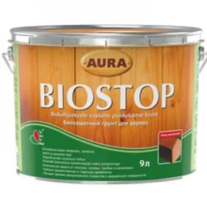 Грунтовка биозащитная AURA Biostop для дерева бесцветная (9 л)