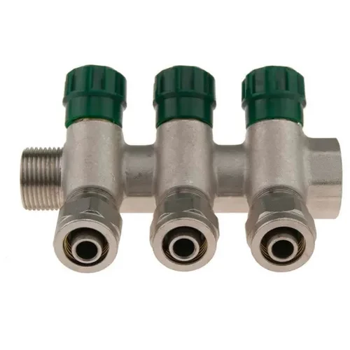 Коллектор KARRO 3/4*16*4 с перекрывающим вентилем белый косой Коллектор KARRO 3/4*16*4 с перекрывающим вентилем белый косой