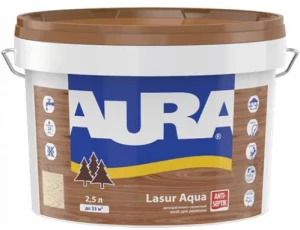 Деревозащитное средство AURA Lasur Aqua акриловое 2,5л бесцветное.