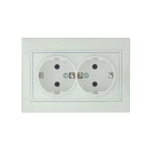 Розетка LEZARD Mira 2-я белая с заземлением 701-0202-127B