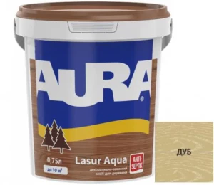 Деревозащитное средство AURA Lasur Aqua акриловое 0,75л дуб