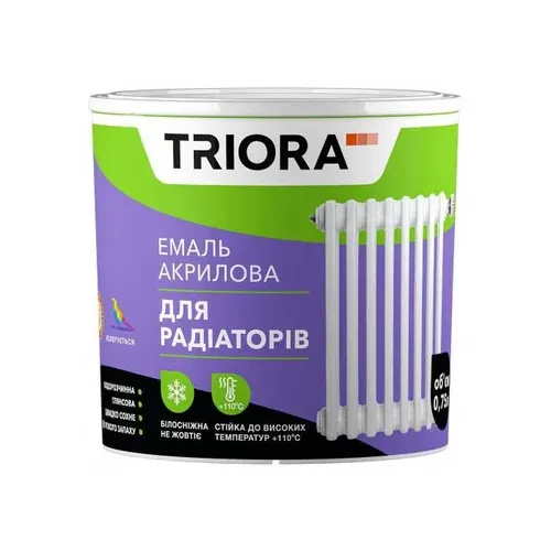 Эмаль акриловая TRIORA для радиаторов 0,75л. Эмаль акриловая TRIORA для радиаторов 0,75л.