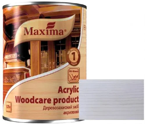 Деревозащитное средство MAXIMA Acrylic 0,75л белый. Деревозащитное средство MAXIMA Acrylic 0,75л белый.