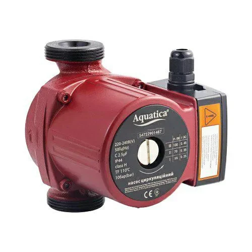 Насос циркуляционный AQUATICA GPD25-6S/180 100Вт 75л/мин гайка 774132 Насос циркуляционный AQUATICA GPD25-6S/180 100Вт 75л/мин гайка 774132