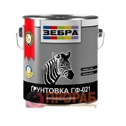 Грунтовка антикоррозионная ZEBRA ГФ-021 0,9 кг 11 белая матовая