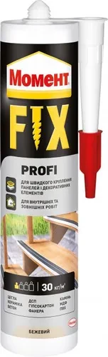 Клей монтажный МОМЕНТ Fix Profi 392г бежевый Клей монтажный МОМЕНТ Fix Profi 392г бежевый