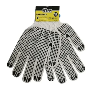 Werk Gloves вязаные HB Natur. Черное ПВХ убийство.10 We2119