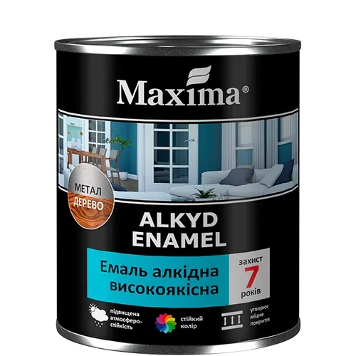 Эмаль алкидная MAXIMA высококачественная 2,3 кг белый глянец Эмаль алкидная MAXIMA высококачественная 2,3 кг белый глянец