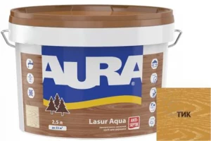 Деревозащитное средство AURA Lasur Aqua акриловое 2,5л тик