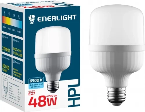 Лампа LED ENERLIGHT HPL E27 48Вт 6500К Лампа LED ENERLIGHT HPL E27 48Вт 6500К