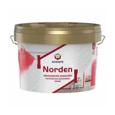Эмаль акриловая интерьерная ESKARO Norden 30 TR бесцветная 2,7л Эмаль акриловая интерьерная ESKARO Norden 30 TR бесцветная 2,7л