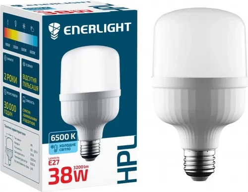 Лампа LED ENERLIGHT HPL E27 38Вт 6500К Лампа LED ENERLIGHT HPL E27 38Вт 6500К
