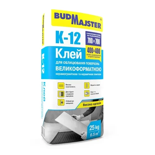 Клей для плитки БУДМАЙСТЕР Клей-12 25кг Клей для плитки БУДМАЙСТЕР Клей-12 25кг