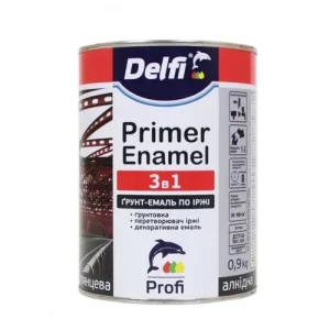 Грунт-эмаль 3 в 1 DELFI по ржавчине 0,9 кг черная