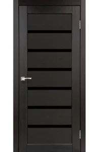 Дверное полотно KORFAD PORTO DELUXE черный,стекло черное 800мм PD-01