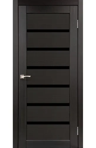 Дверное полотно KORFAD PORTO DELUXE черный,стекло черное 800мм PD-01 Дверное полотно KORFAD PORTO DELUXE черный,стекло черное 800мм PD-01