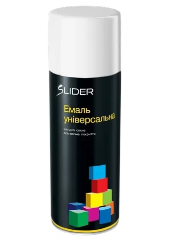 Эмаль SLIDER 400 мл. белый глянец 9010 Эмаль SLIDER 400 мл. белый глянец 9010