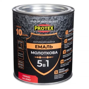 Краска молотковая 5 в 1 PROTEX Hammer Paint 0,75кг черная